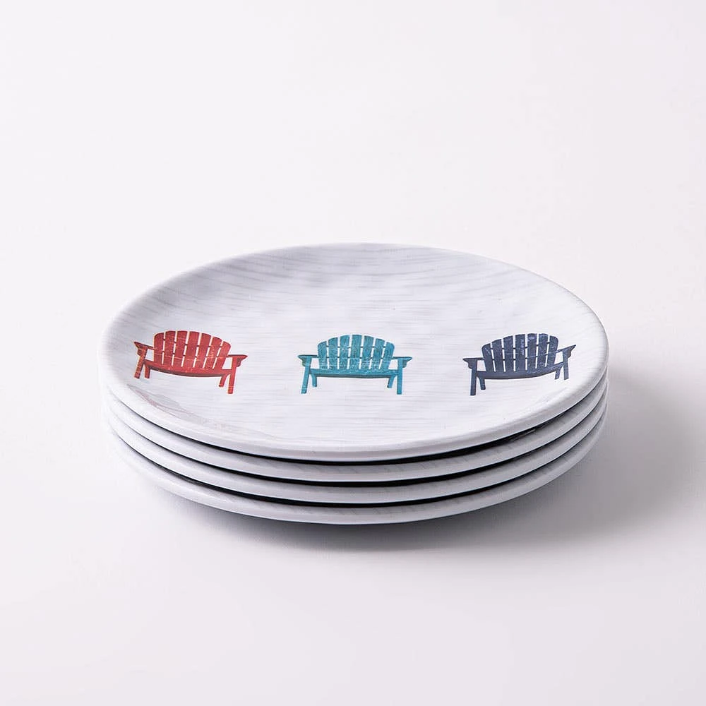 KSP Nibble 'Lakeside' Melamine Tidbit Plate - S/4 - 6" Dia. (Navy)