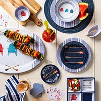 KSP Nibble 'Lakeside' Melamine Tidbit Plate - S/4 - 6" Dia. (Navy)