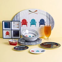 KSP Nibble 'Lakeside' Melamine Tidbit Plate - S/4 - 6" Dia. (Navy)