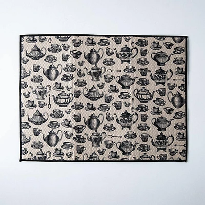Harman Printed 'Tea Party' Microfibre Dish Drying Mat 15x20"
