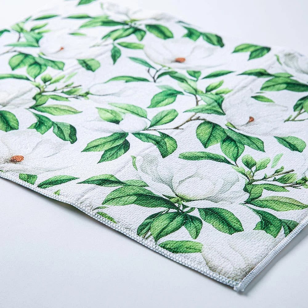 Harman Printed 'White Blossom' Microfibre Dish Drying Mat 15x20"