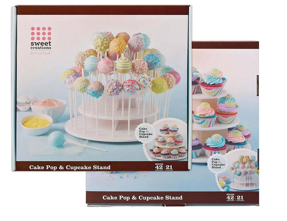 Sweet Creations 2-Tier Cupcake-Cakepop Stand (White)