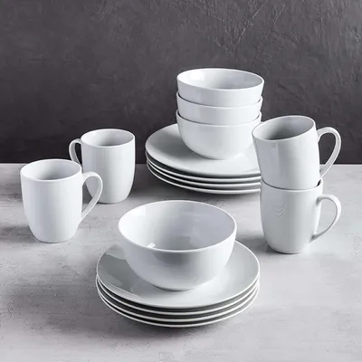 KSP Ophelia Porcelain Dinnerware - Set of 16 (White)