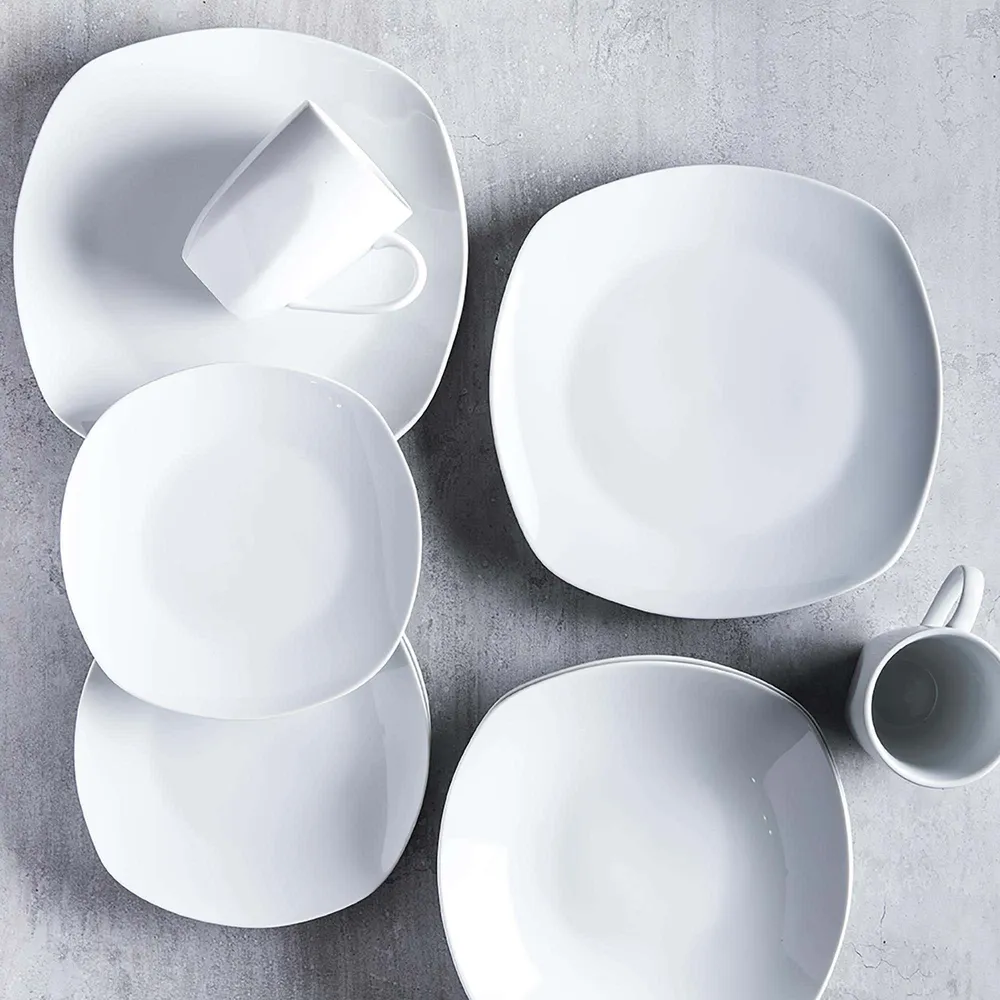 KSP Plato Porcelain Dinnerware - Set of 16 (White)