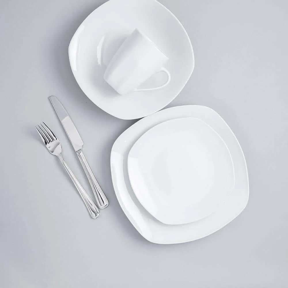 KSP Plato Porcelain Dinnerware - Set of 16 (White)