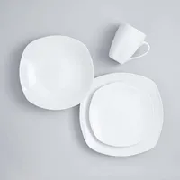 KSP Plato Porcelain Dinnerware - Set of 16 (White)