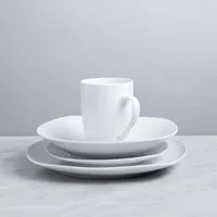 KSP Plato Porcelain Dinnerware - Set of 16 (White)