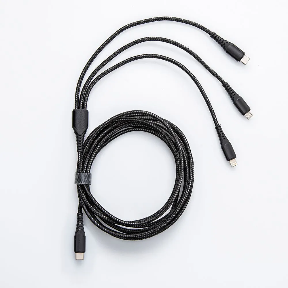 Connect Heavy Duty 'Usb-C To 3-In-1' Charge & Sync Cable (Asstd.)