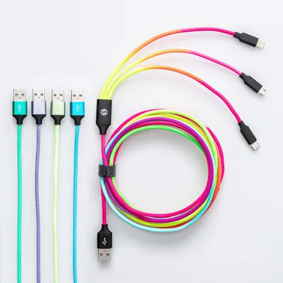 Connect Heavy Duty High-Speed '3-In-1' Charge & Sync Cable (Rainbow)
