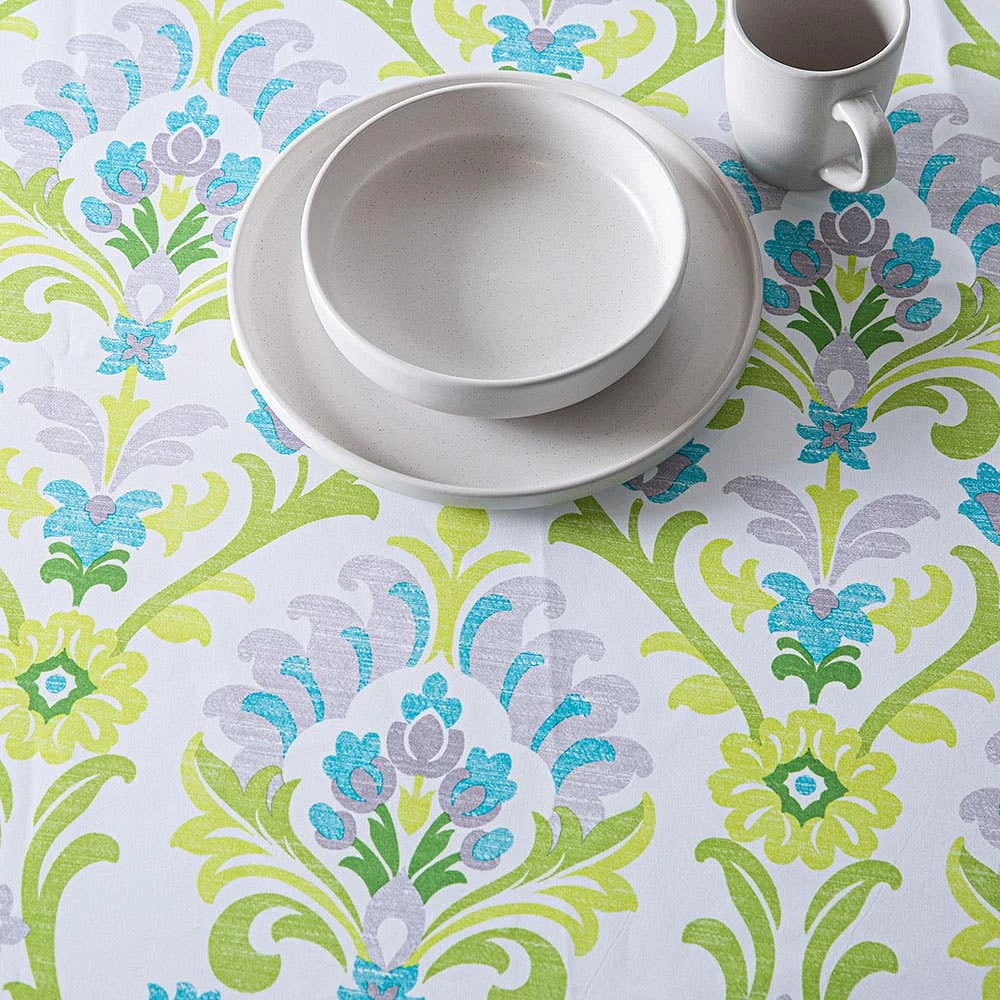Texstyles Easy-Care 'Artesia' Polyester Tablecloth 70" Round (Green)