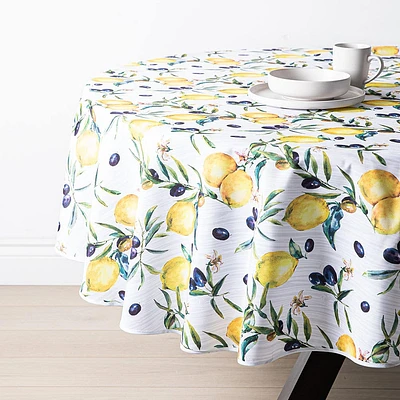 Texstyles Easy-Care 'Citron' Polyester Tablecloth 70" Round (Yellow)