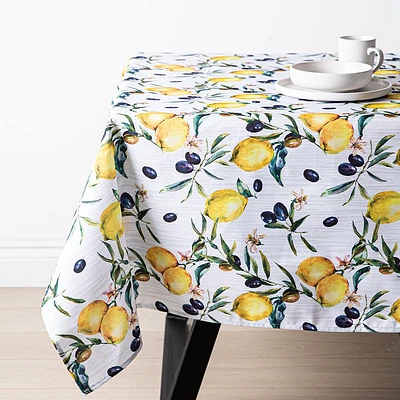 Texstyles Easy-Care 'Citron' Polyester Tablecloth 58x78" (Yellow)