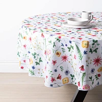 Texstyles Easy-Care 'Flower Garden' Polyester Tablecloth 70" Round