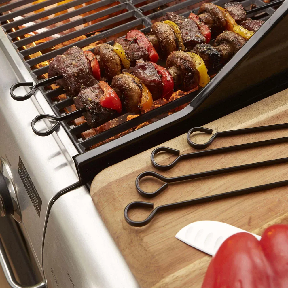 Outset BBQ Non-Stick Kabob Skewer - Set of 6 (Black)