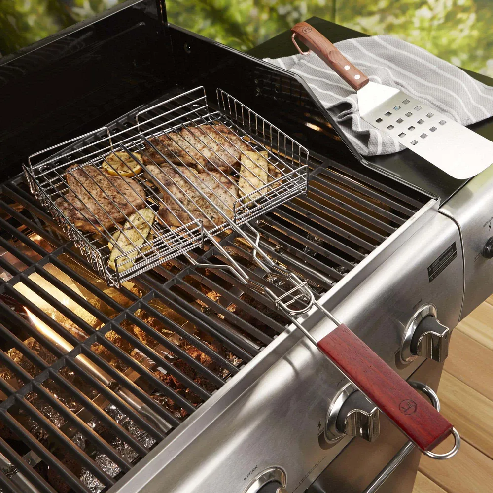 Outset BBQ Square Grill Basket (Chrome)