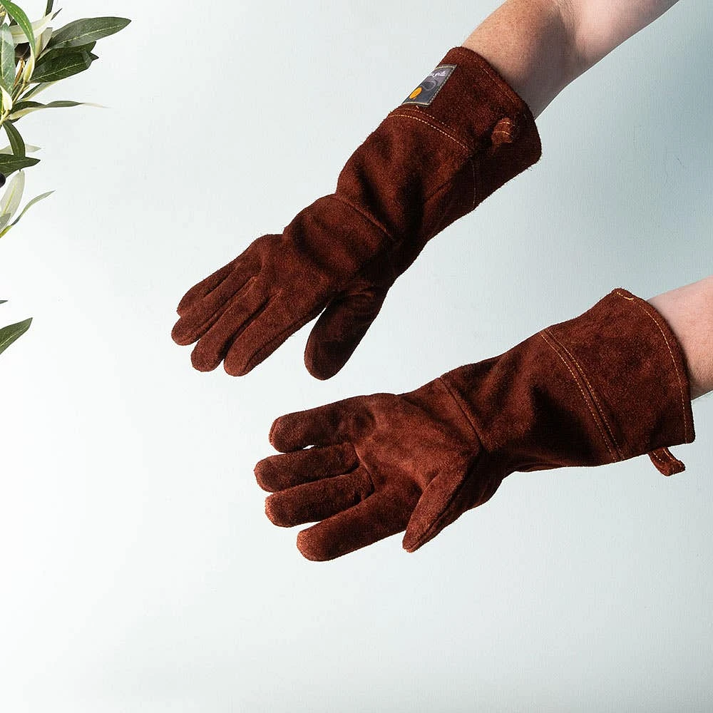 Outset BBQ Leather Grill Glove - Set of 2 (Brown)
