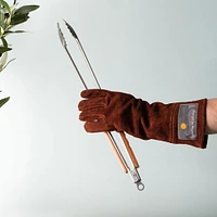 Outset BBQ Leather Grill Glove - Set of 2 (Brown)