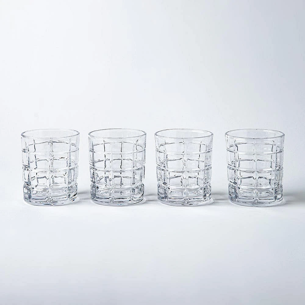 Godinger Radius Crystal-Cut D.O.F. Glass - Set of 4 (12oz.)