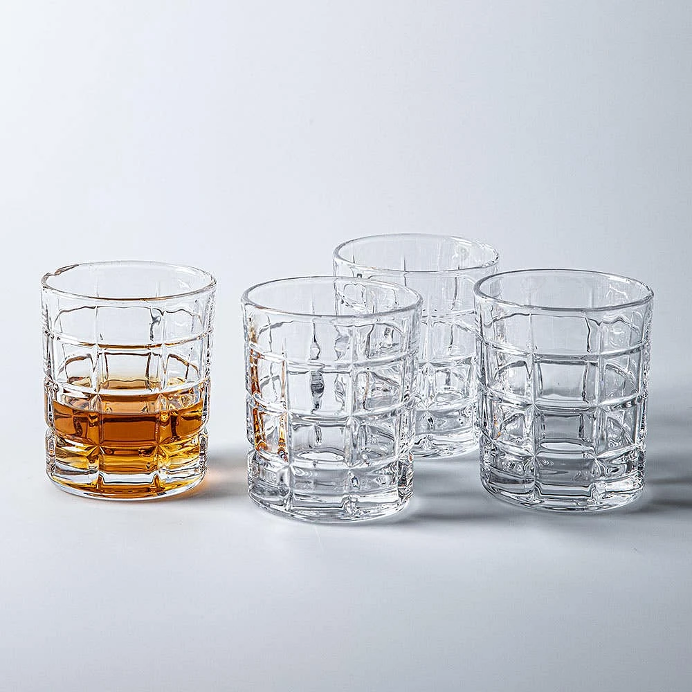 Godinger Radius Crystal-Cut D.O.F. Glass - Set of 4 (12oz.)