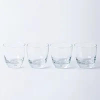 Home Essentials Red Series Glass Round DOF - Set of 4