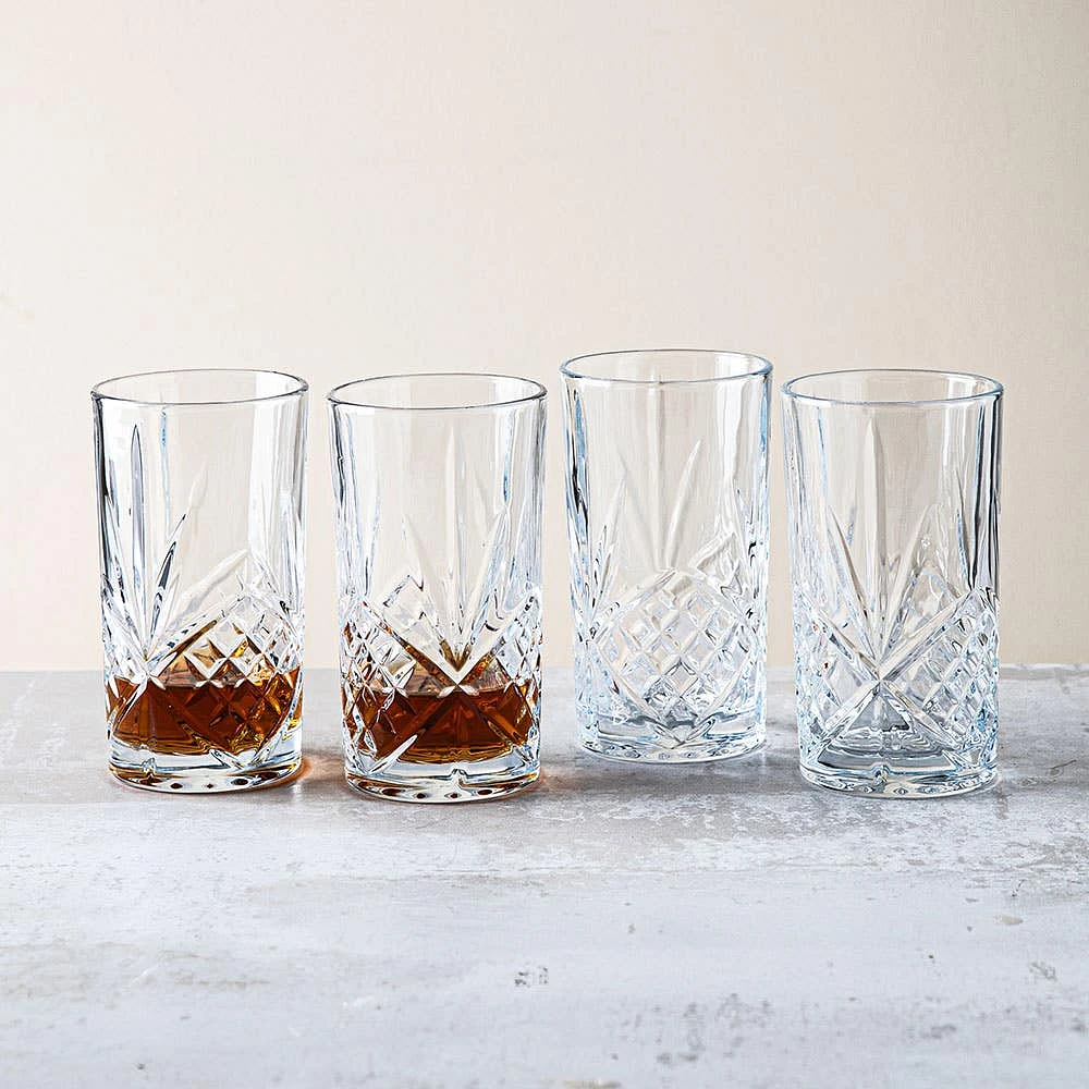 Godinger Dublin Crystal-Cut Hi-Ball Glass - Set of 4 (12oz.)