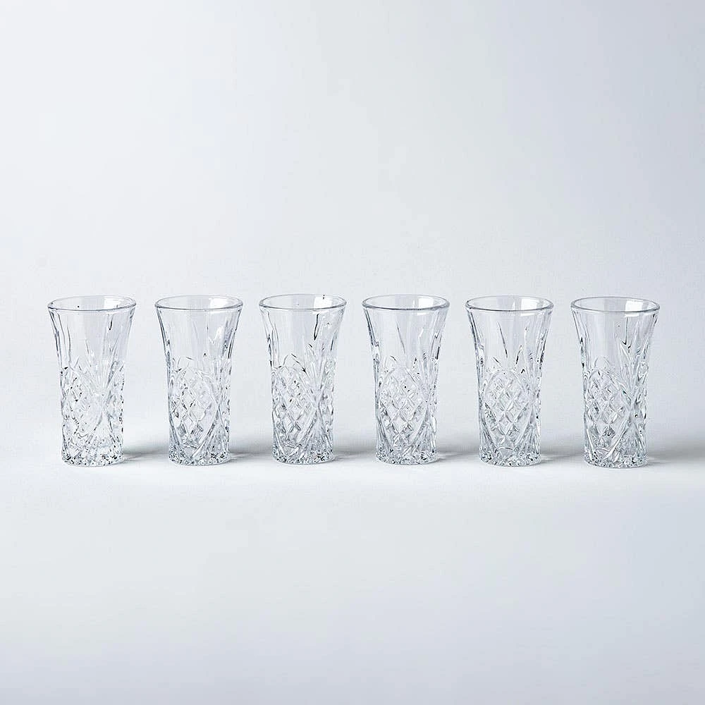 Godinger Dublin Crystal-Cut Fluted Shot Glass - Set of 6 (2oz.)