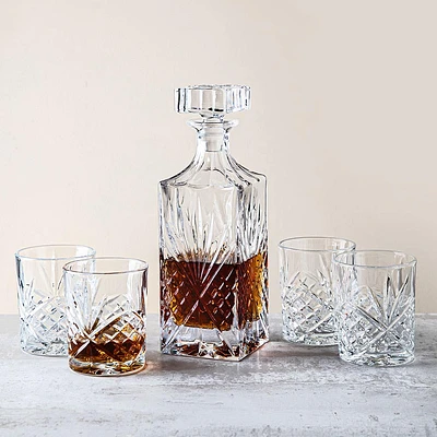 Godinger Dublin Crystal-Cut Whiskey Decanter Combo - Set of 5