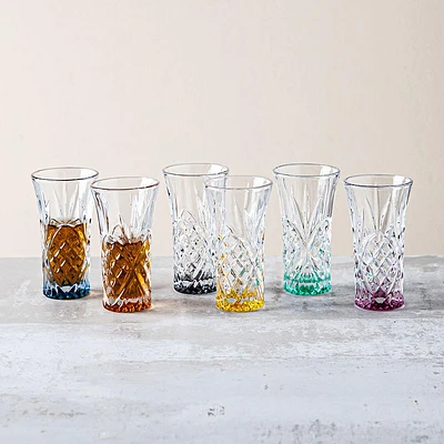 Godinger Dublin Crystal-Cut Shot Glass - Set of 6 (Rainbow)