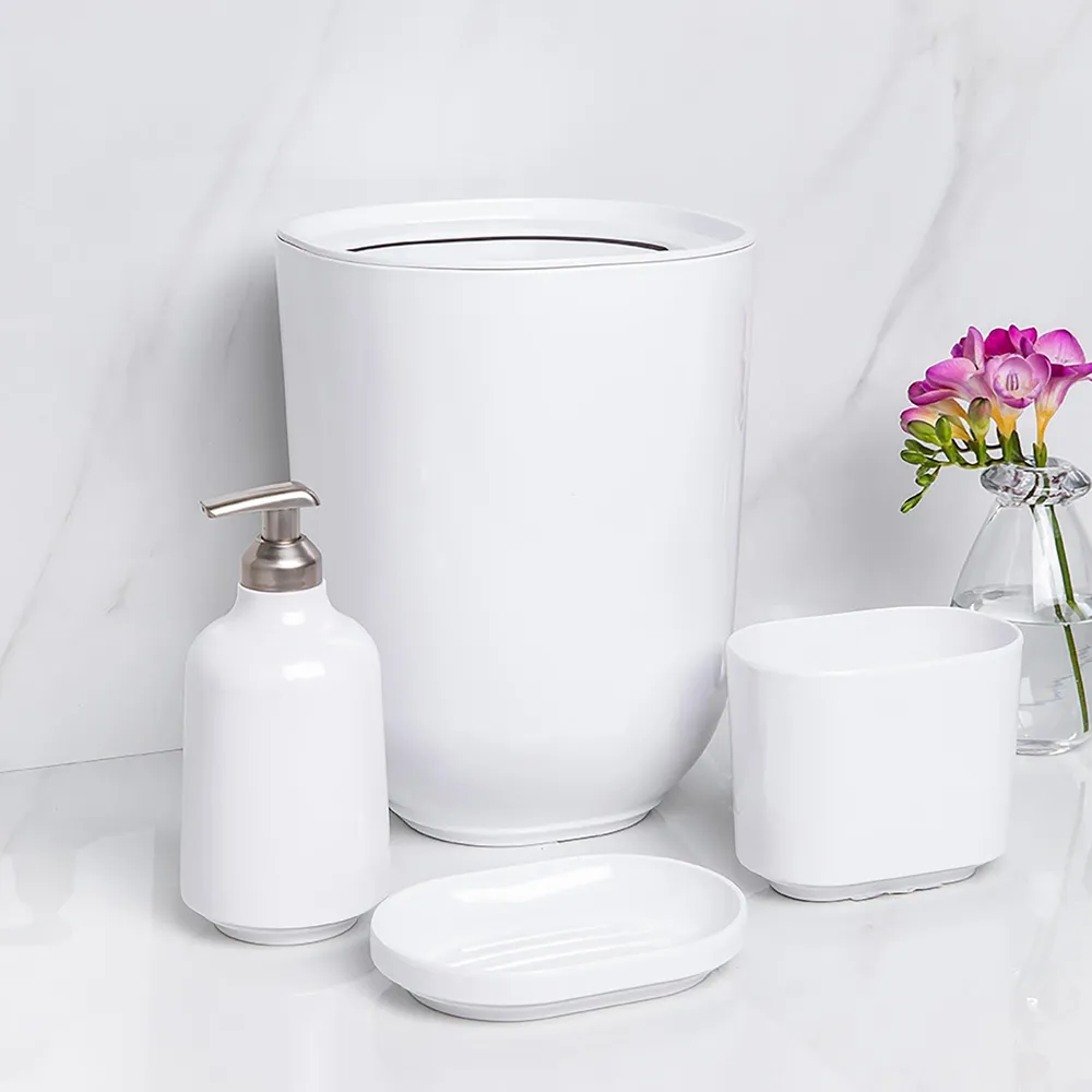 Umbra Step Melamine Waste Can with Lid 6.6L (White)