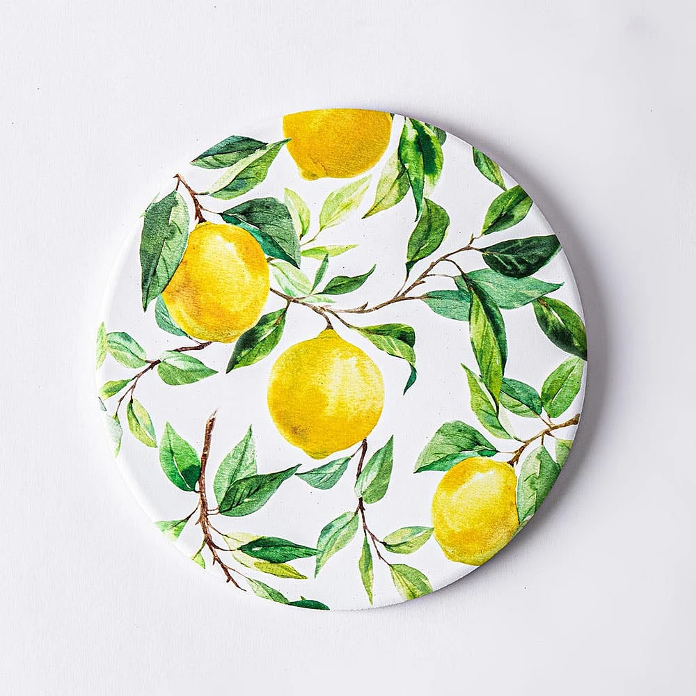 KSP Ceramica 'Lemon Tree' Printed Ceramic Trivet 20cm (Multi Colour)