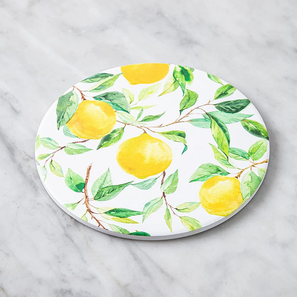 KSP Ceramica 'Lemon Tree' Printed Ceramic Trivet 20cm (Multi Colour)