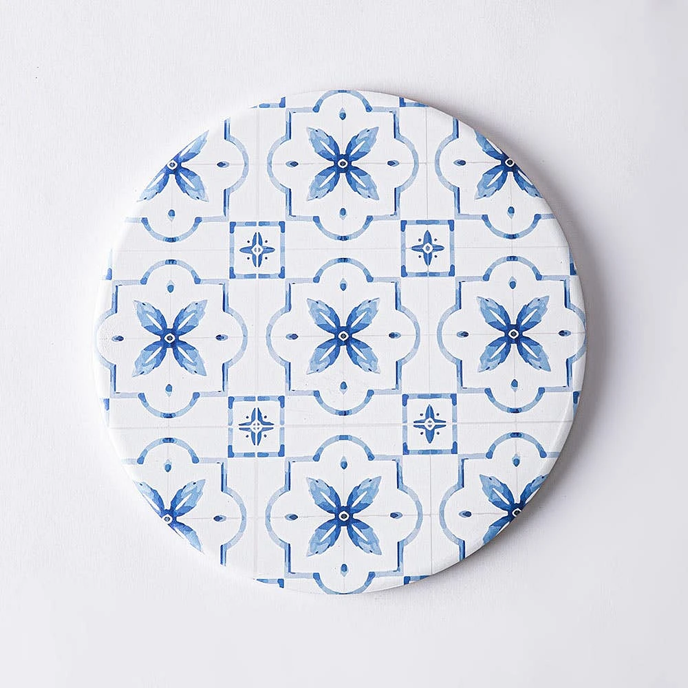 KSP Ceramica 'Positano' Printed Ceramic Trivet 20cm (Blue/White)