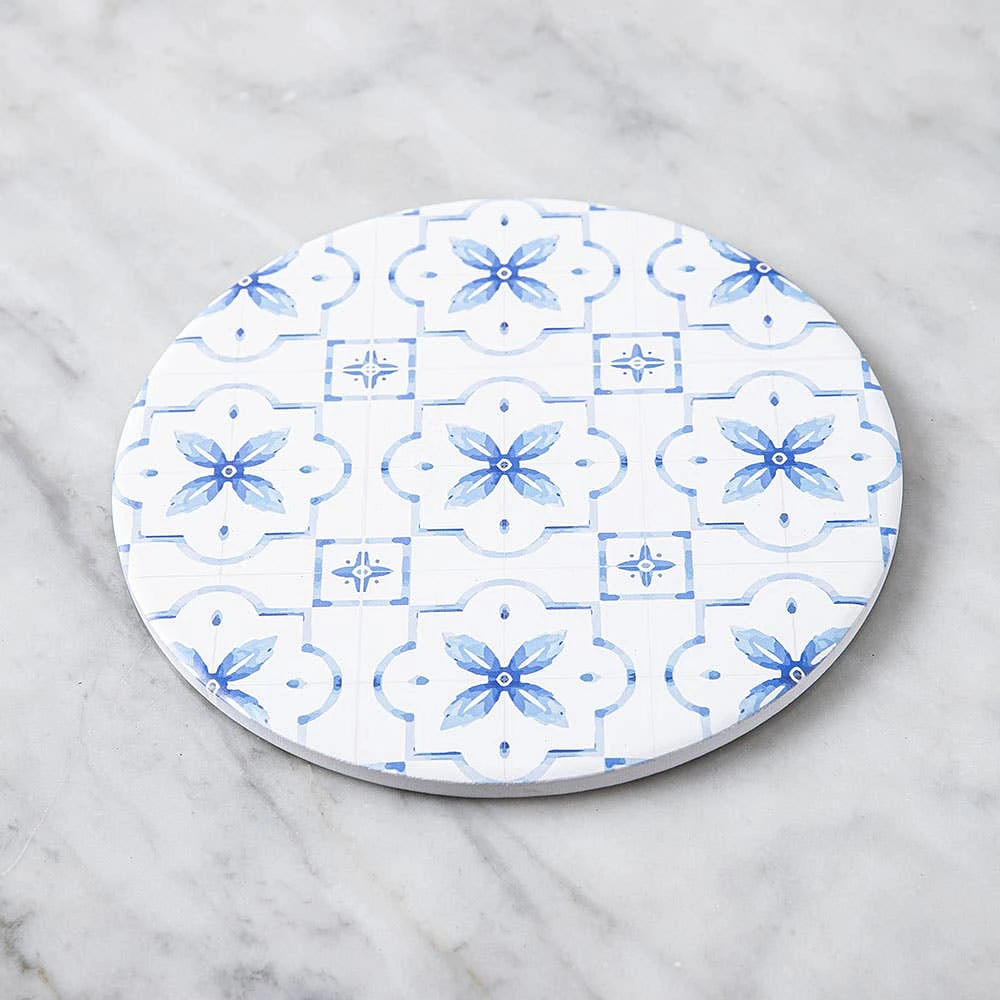KSP Ceramica 'Positano' Printed Ceramic Trivet 20cm (Blue/White)