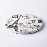 KSP Ceramica 'Paris' Printed Ceramic Trivet 20cm (Natural/Black)