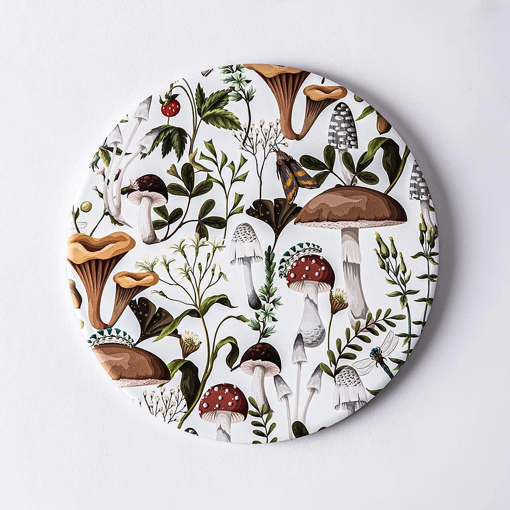 KSP Ceramica 'Mushrooms' Printed Ceramic Trivet 20cm (Multi Colour)