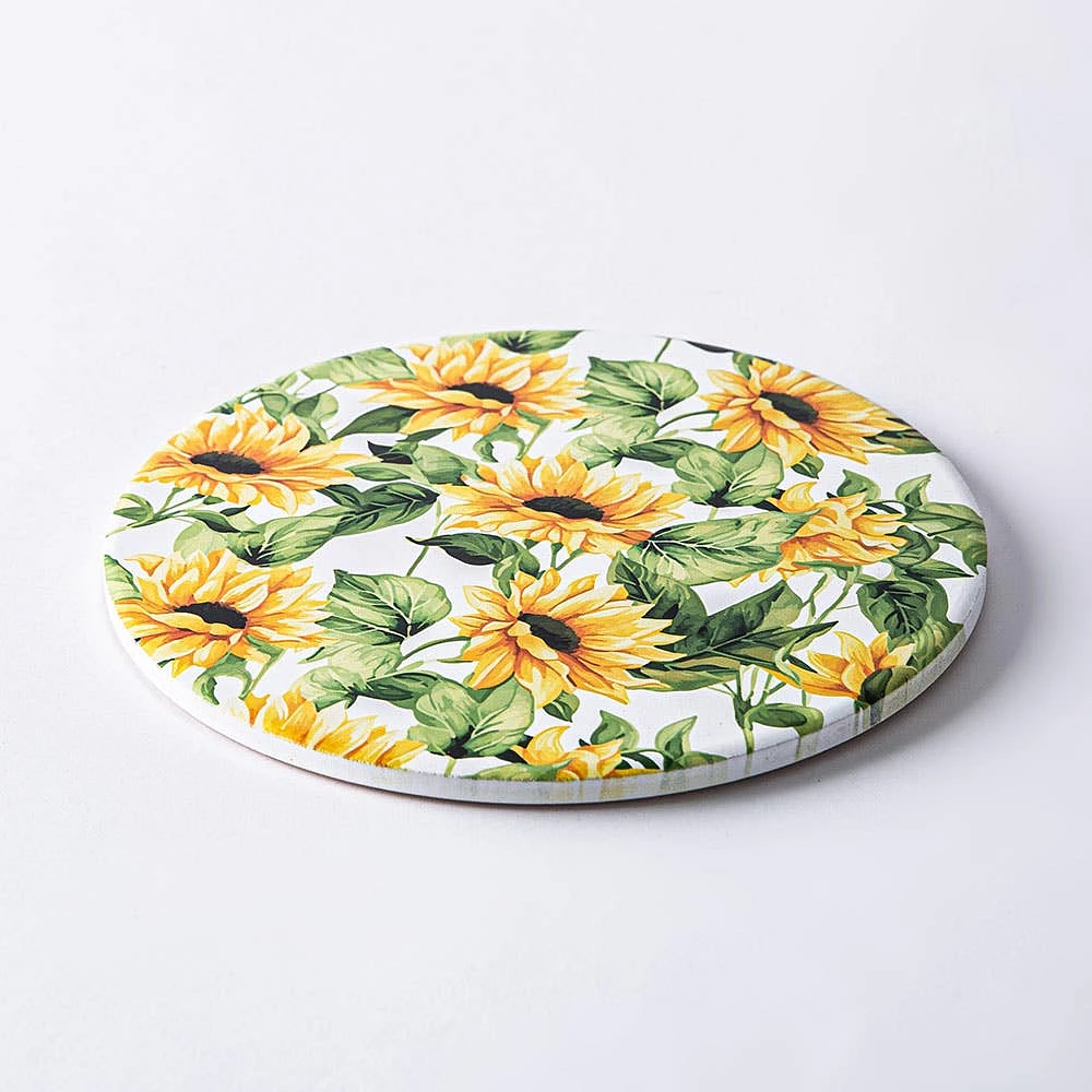 KSP Ceramica 'Sunflowers' Printed Ceramic Trivet 20cm (Multi Colour)