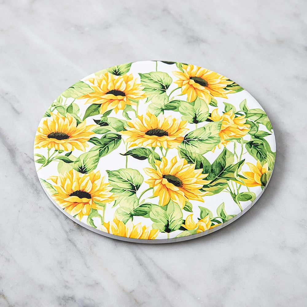 KSP Ceramica 'Sunflowers' Printed Ceramic Trivet 20cm (Multi Colour)