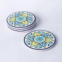 KSP Ceramica 'Madrid' Printed Ceramic Coaster - Set/4 (Multi Colour)