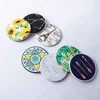 KSP Ceramica 'Marble' Printed Ceramic Coaster - Set of 4 (Black)