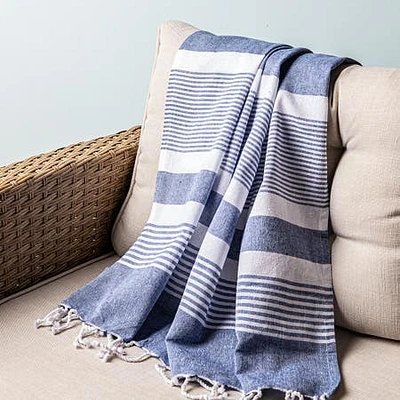KSP Gaia 'Cielo' Handloom Towel 35" x 72" (Blue)