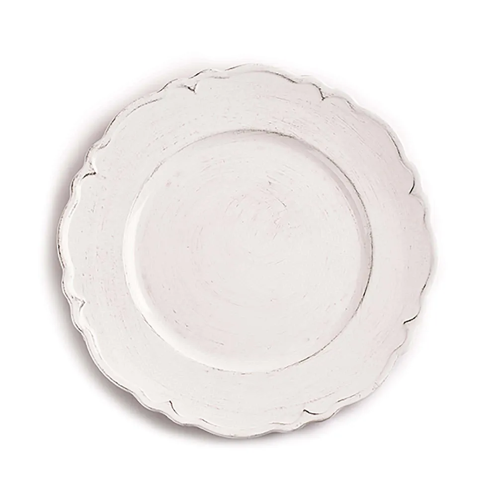 KSP Everyday Charger Plate with Scalloped Rim (White)