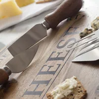 KSP Artisanal Acacia Wood Cheese Board With Knives