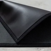 Harman Textaline 'Herringbone' 24"x72" Indoor-Outdoor Mat (Black)