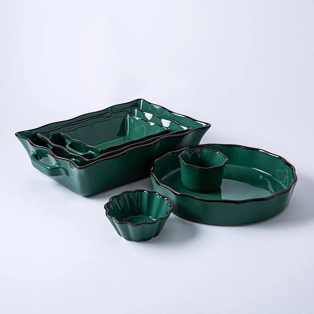 KSP Tuscana Fluted Bakeware Rect. Sml 20.5 x 16 x 6cm (Forest)