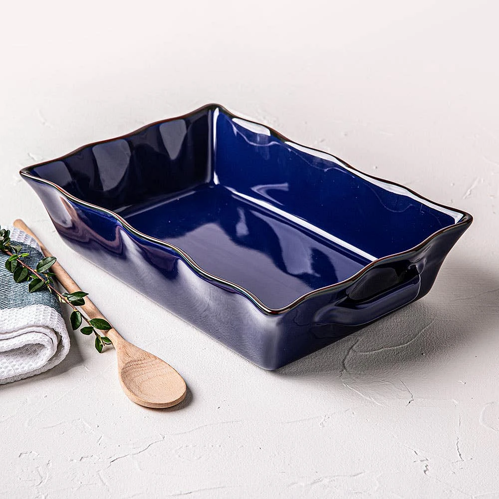 KSP Tuscana Fluted Bakeware Rect. Lrg 36.5x26x9cm  (Navy)