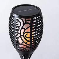 Deco Lite Outdoor 'Fire' Solar Powered LED Table Torch 13"H (Black)