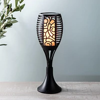Deco Lite Outdoor 'Fire' Solar Powered LED Table Torch 13"H (Black)