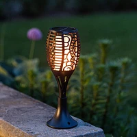 Deco Lite Outdoor 'Fire' Solar Powered LED Table Torch 13"H (Black)