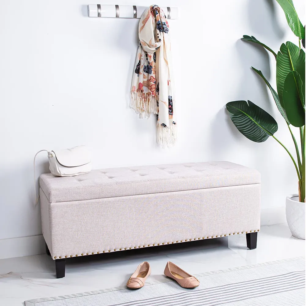 KSP Whitney Upholstered Storage Bench (Natural)