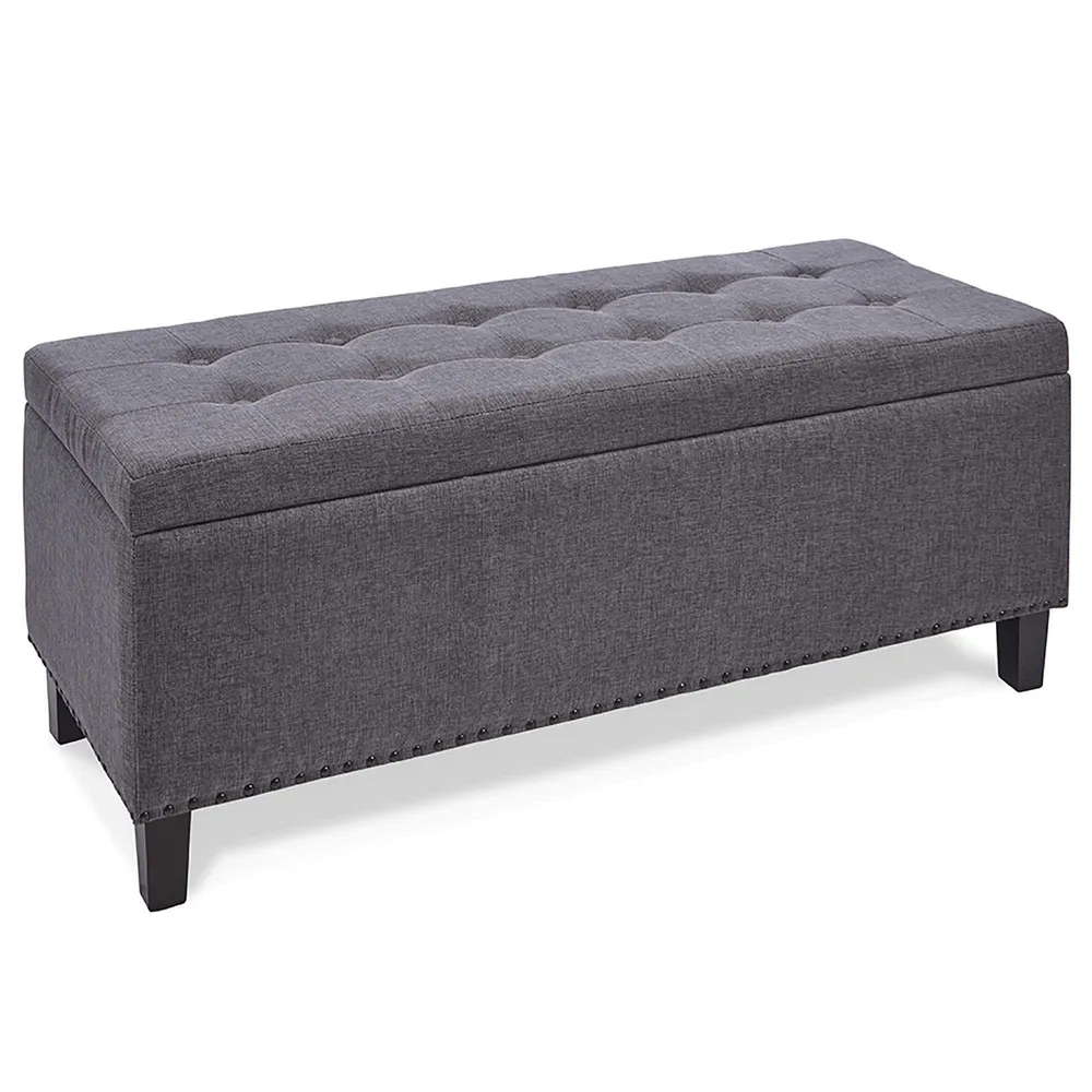 KSP Whitney Upholstered Storage Bench (Grey)